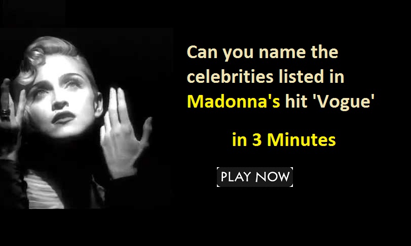 Can you name the celebrities listed in Madonna's hit 'Vogue'?