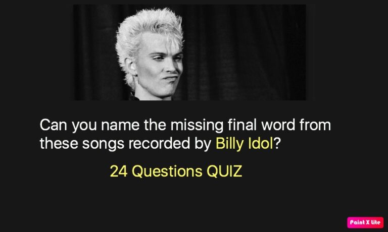 Can you name the missing final word from these songs recorded by Billy Idol?